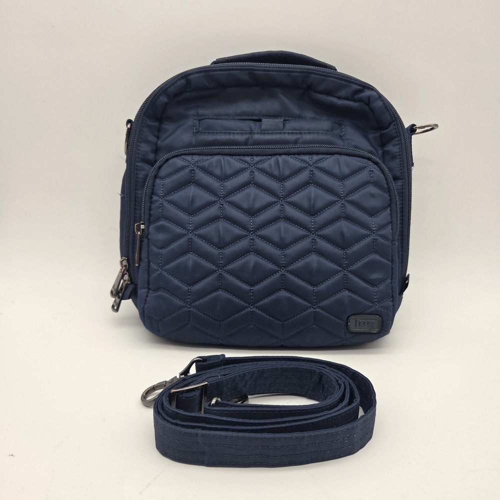 Lug Ranger Crossbody Bag Purse Navy Blue Quilted Diamond Pattern W/ Strap